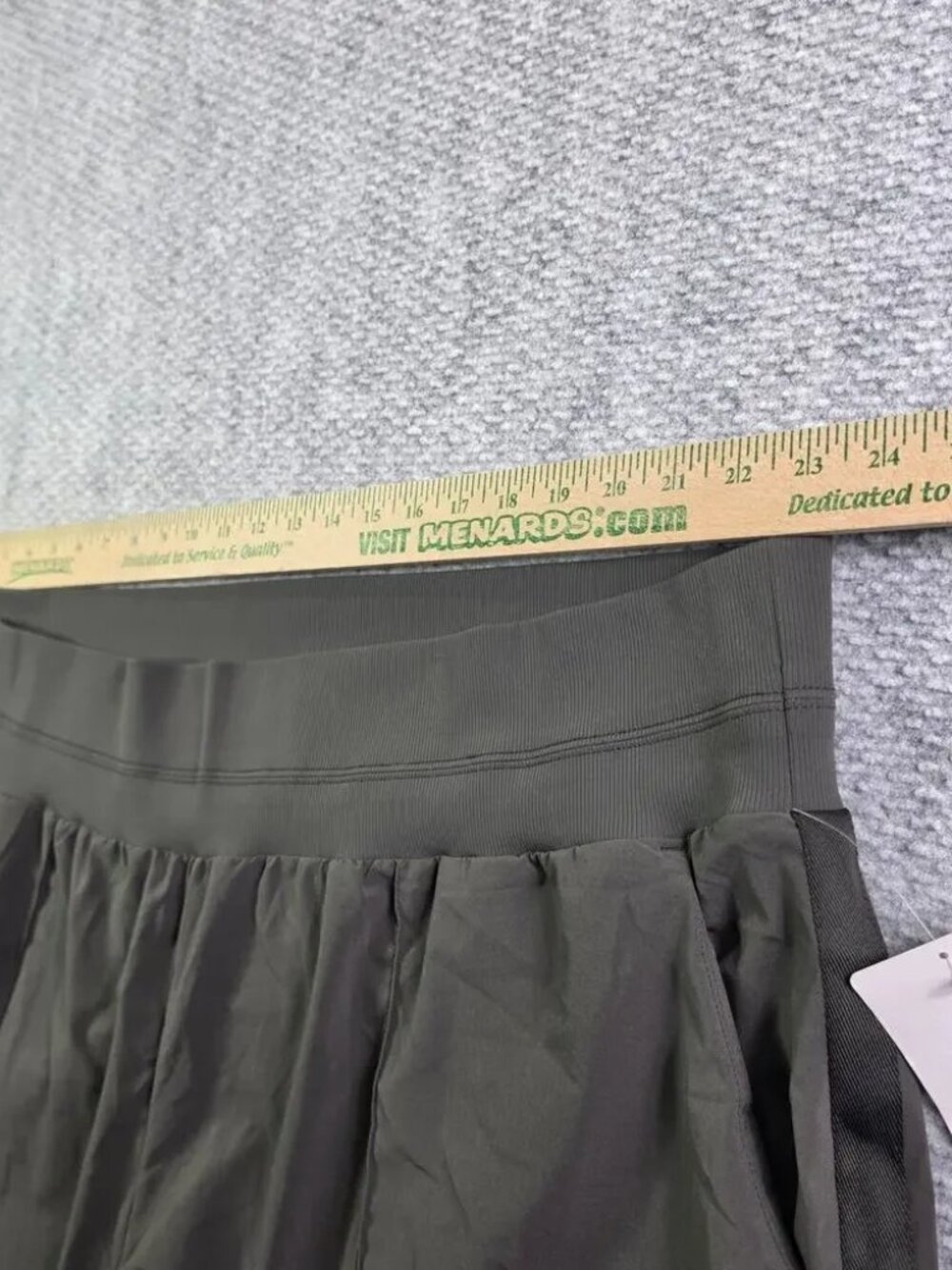 Athleta Nolita Wide Leg Pants Olive Green Tuxedo Satin Stripe Travel - Picture 5 of 14